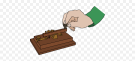 A hand tapping a Morse code key